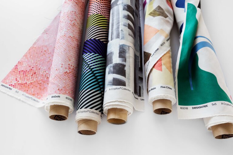 Designtex Crypton 5x5 textiles on rolls